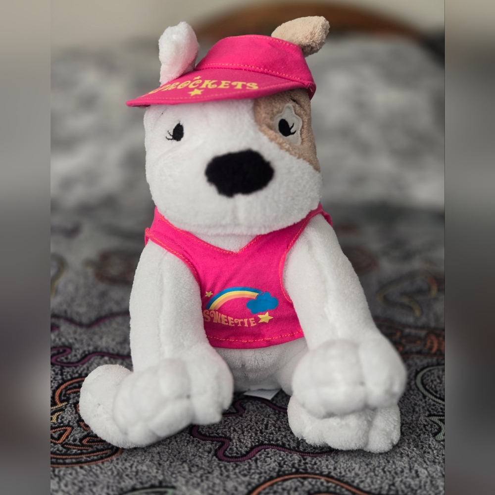 Sprocket Mervyns Dog Plush Pink Shirt & Visor Sitting Puppy Stuffed Animal